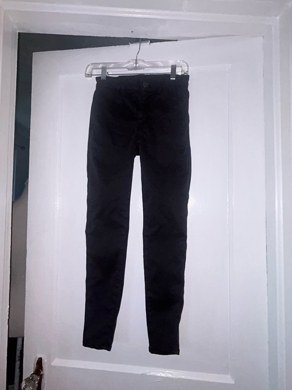 Womens American Eagle Black Stretch High-Rise Jeggings charcoal sz o short